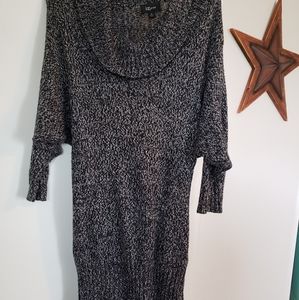 Black and white knit sweater dress